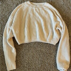 White cropped sweater